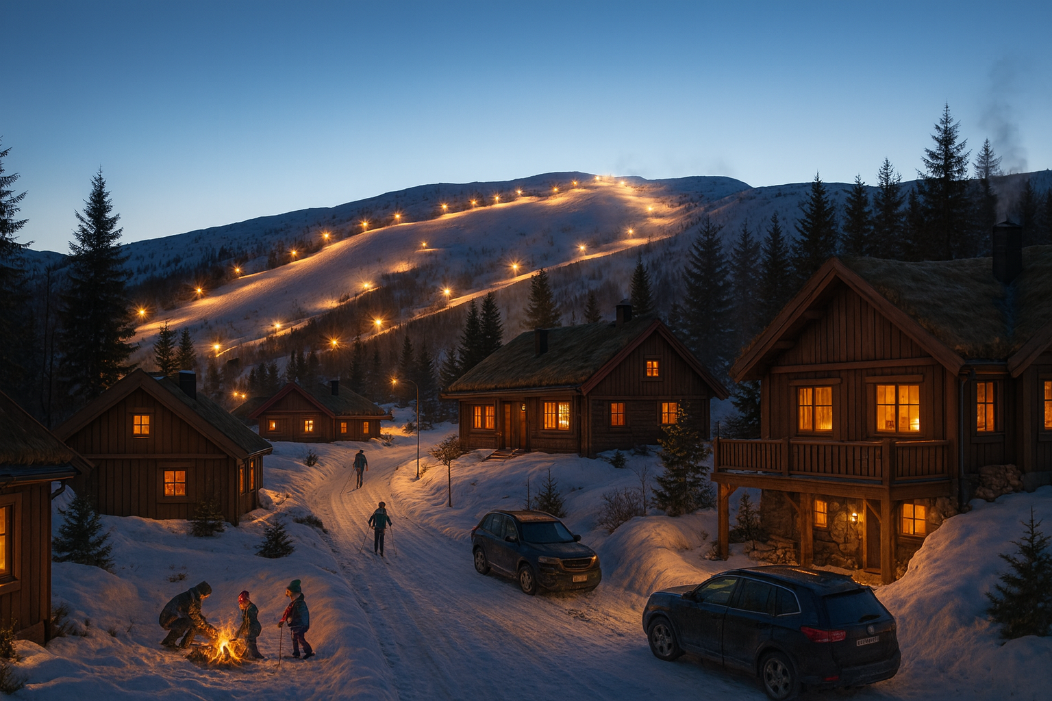 Bildeillustrasjonen viser beliggenheten til felt H3 som har ekte ski-inn/ut direkte til Hardangerløypen.